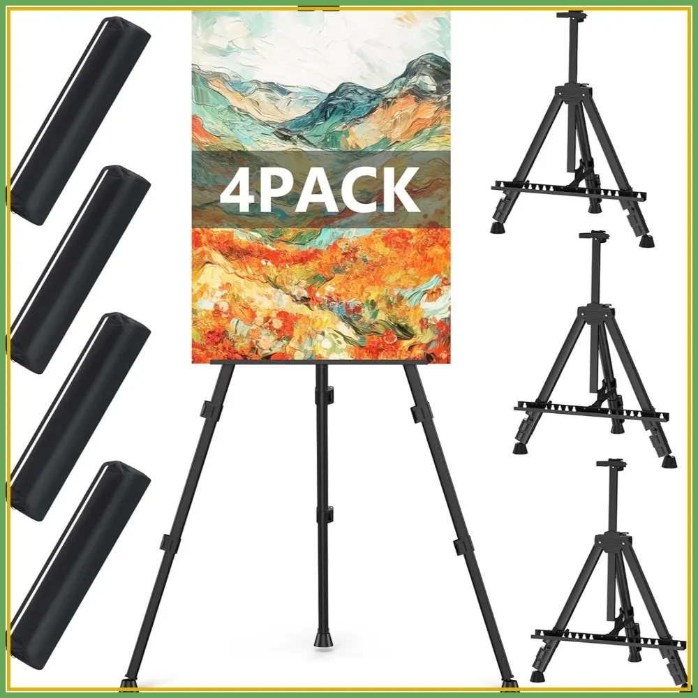 

66" Heavy Duty Easel Stand for Painting, Portable Travel Easel with Bag, 4 Pack