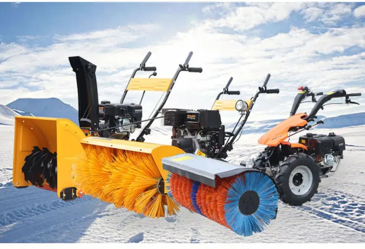 Handheld Snow Blower Electric Start Snow Thrower Multi-Function Rolling Brush Hand-push Snow Clearing Thrower Plow for Household