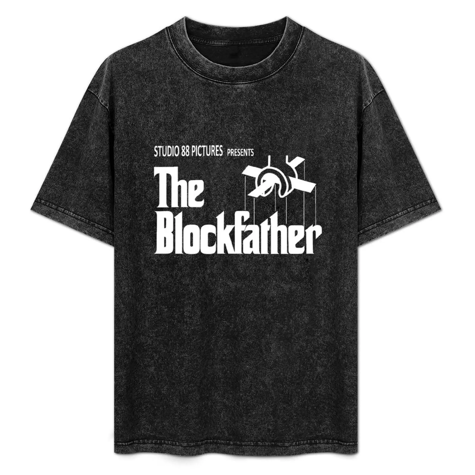 

The Blockfather T-Shirt Minimalist Plain Crew Neck T-Shirt