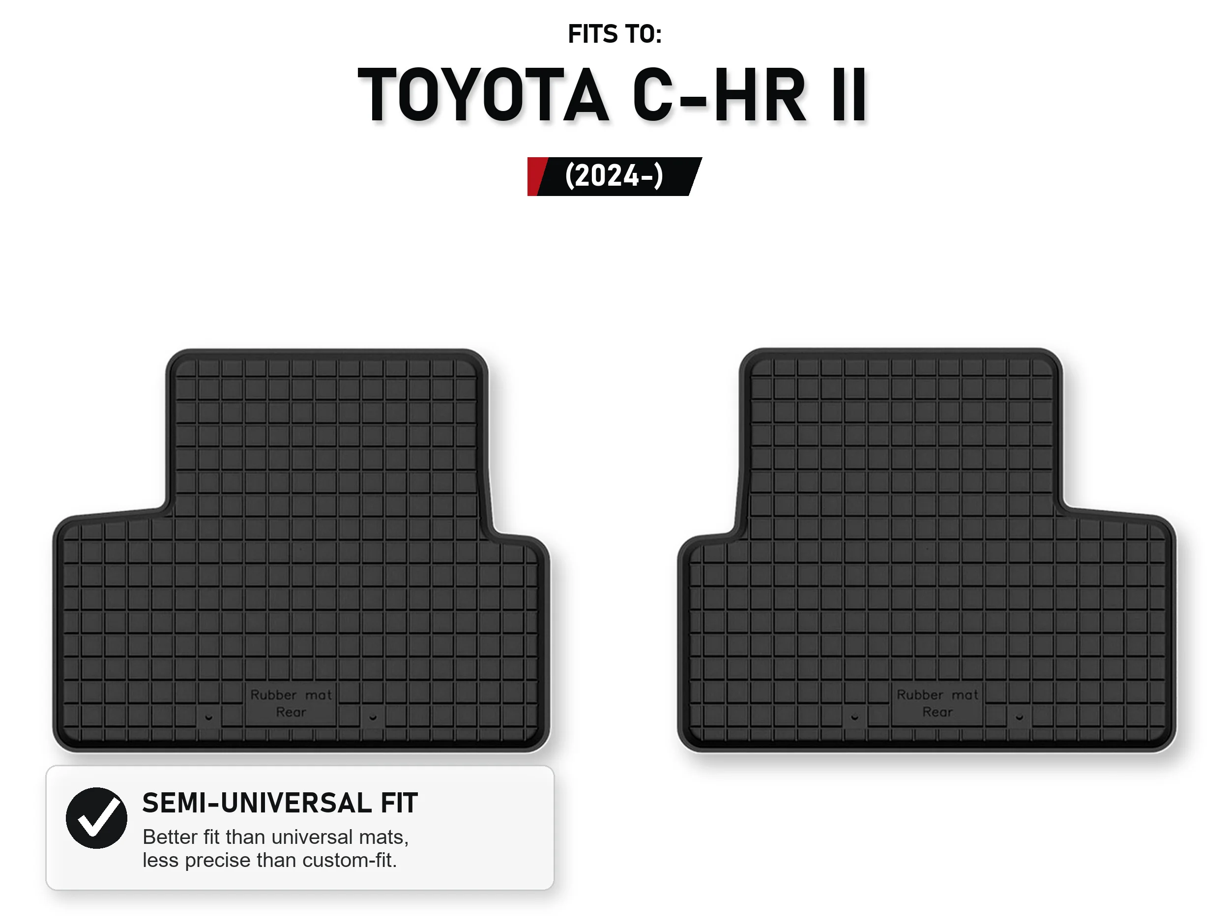 Rubberen bakmatten achterin voor: Toyota C-Hr Ii 2024-, 2 stuks