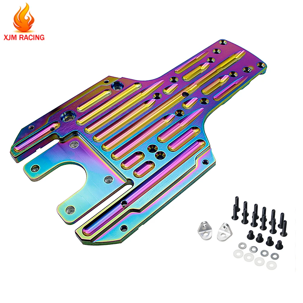 CNC Metal Thickened Colorful Rear Chassis Bottom Plate for 1/5 HPI Rofun Baha KingMotor Rovan Baja 5b 5t 5sc Rc Car Racing Parts