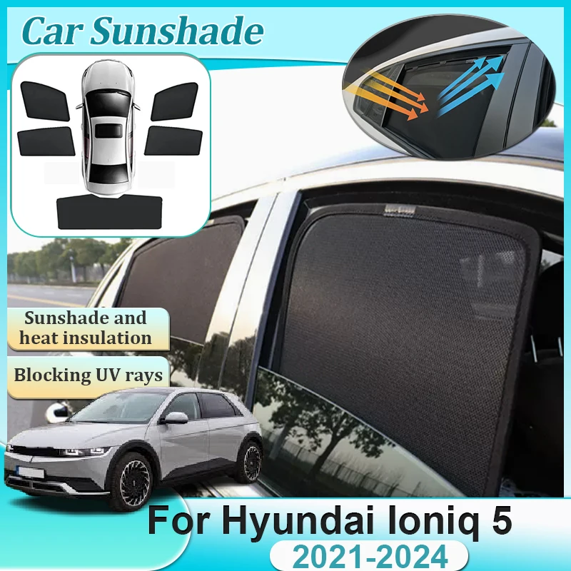 

Аксессуары для Hyundai Ioniq 5 NE 2021-2024, сетчатые солнцезащитные козырьки для боковых окон, козырьки для штор, лобовое стекло, конфиденциальность, автоаксессуары