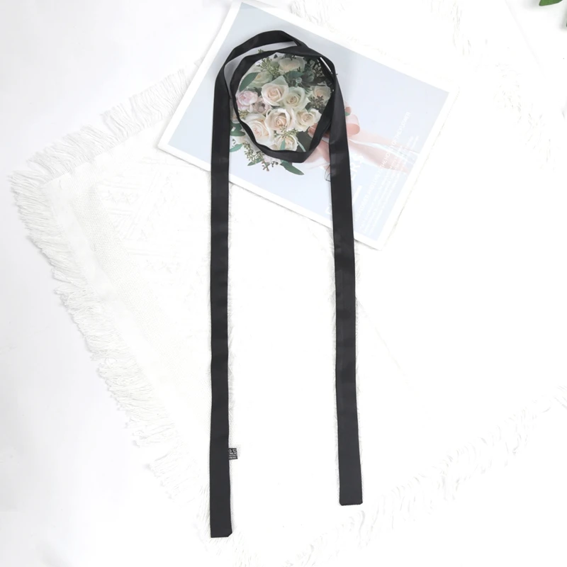 160cm x 2,5cm Langes, schmales Marken-Taschentuch für Damen – Kopftuch, Seidenschal, Wickeltuch, Satin-Halstuch, Bänder, Stirnbänder, Halstuch – Detail 16