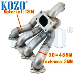 T3 top mounted equal length Turbo manifold for Civic CR-V B18A B18B B20 Integra 304 S/S turbo clamp