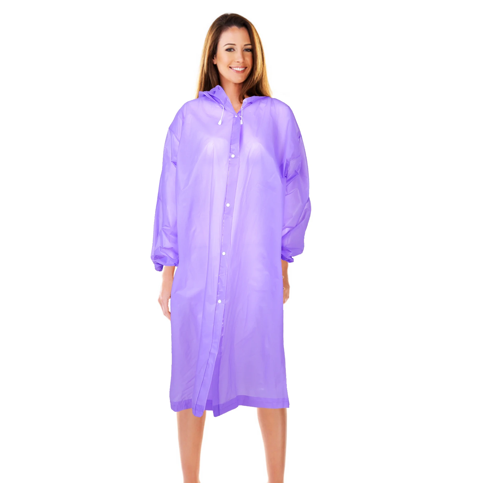 

2pcs Reusable Waterproof Raincoats Ponchos Adults Heavy Duty Rainwear With Hoods Sleeves Men Women Hiking Camping Festivals