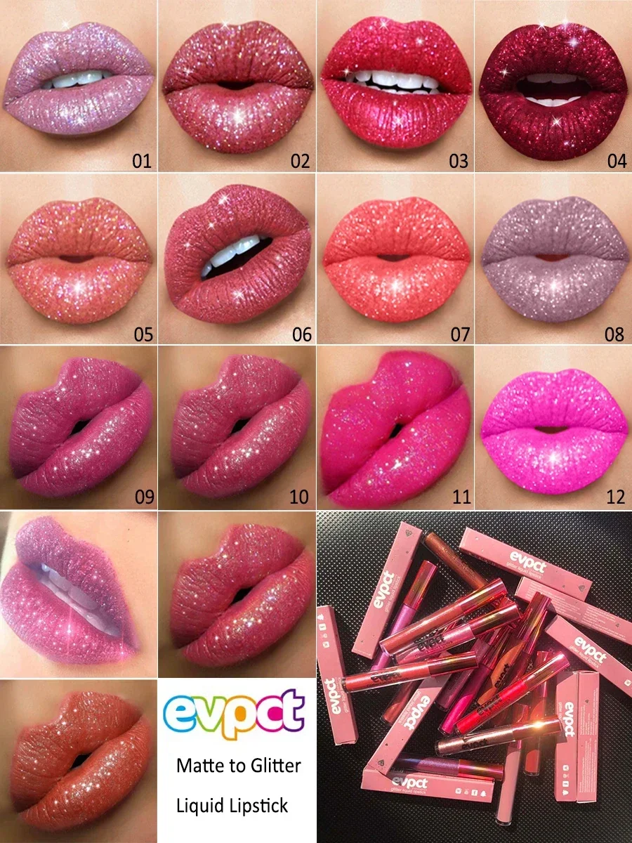 Brillo de labios de 15 colores, brillo de labios de diamante, brillante, nacarado, taza antiadherente, tinte de labios, resistente al agua, lápiz