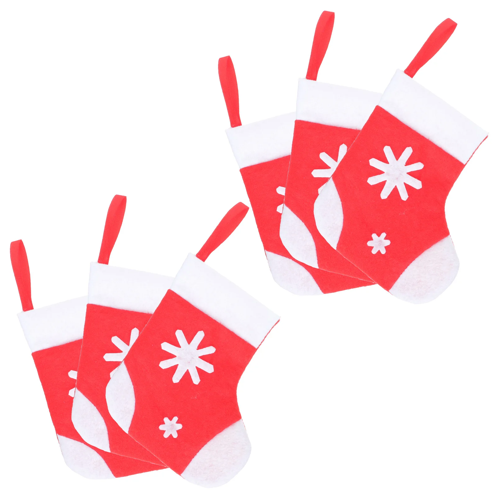 

6pcs Cutlery Set Non woven Xmas Sock Forks Holder Christmas Decor White Xmas Party Decoration Tableware Storage