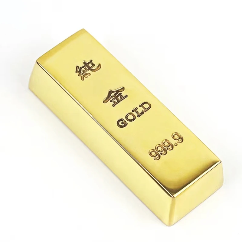 Brass Paperweights Simulation Gold Bar Metal Paper Weight Chinese Calligraphy Painting Paperweights Xuan Paper Peso De Papel