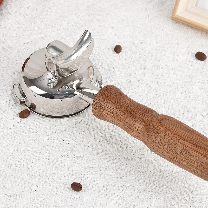 58MM 2-ear Coffee Handle for Nuova Stainless Steel Coffee Portafilter Single and Double Mouth Solid Wood Handle Coffee Tool