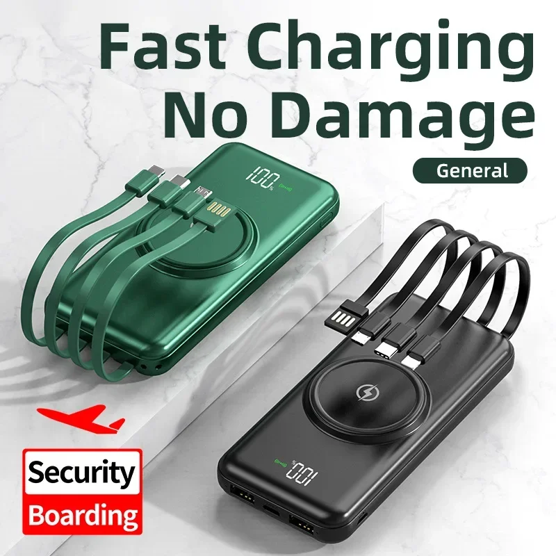 Fast Charging Mobile Power Bank Comes with A Four Wire Convenient Large Capacity Mobile Power Bank and 10000mAh Power Bank