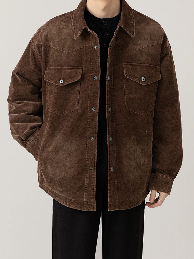 

Retro American Style Thickened Denim down Jacket Men's Winter Casual Fashionable Warm New Style Upper Body Cotton Fabric