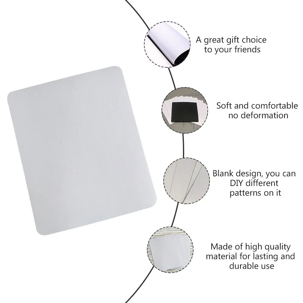 

8Pcs DIY Mouse Pad Blank Printable Surface Premium Fabric Top Smooth Precise Tracking Comfortable No Deformation Desk Mat
