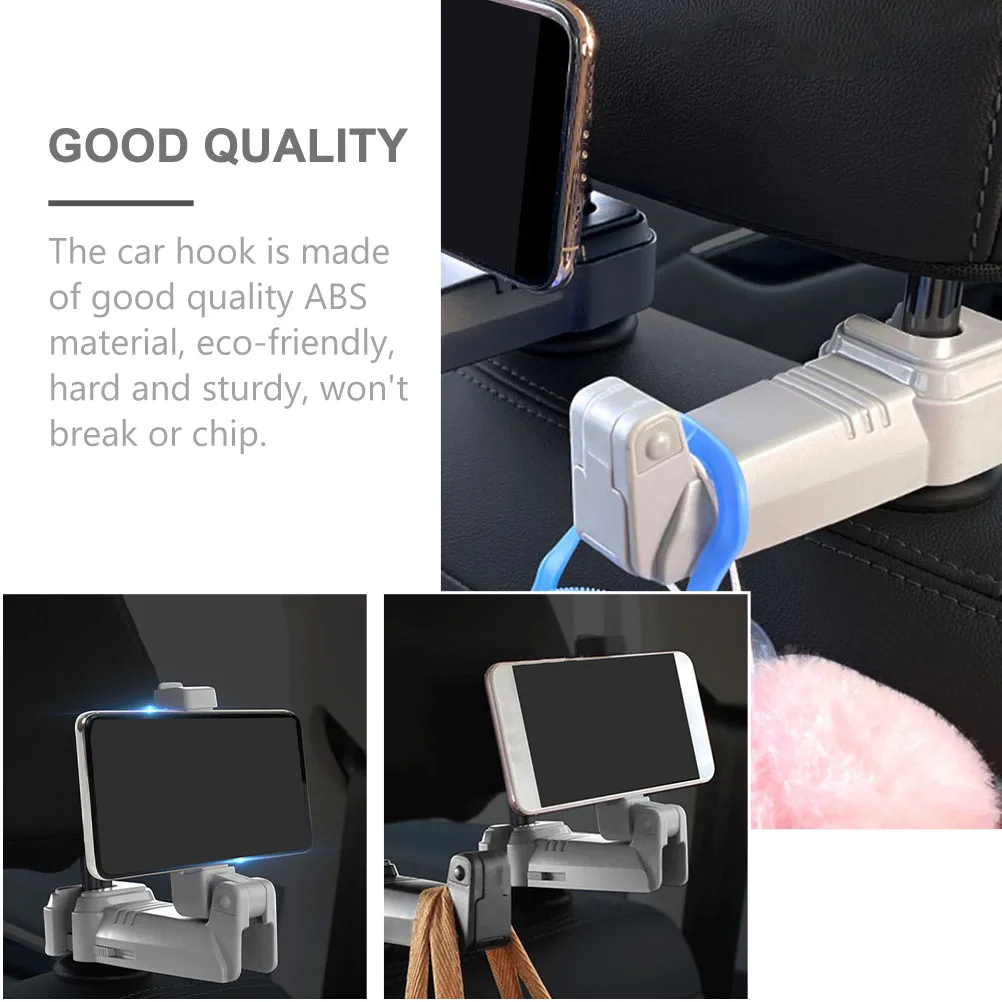 

Car Headrest Holder Hook Sturdy ABS Car Backseat Storage Hook Extendable Arm Mobile Stand Storage Accessories RV Parts