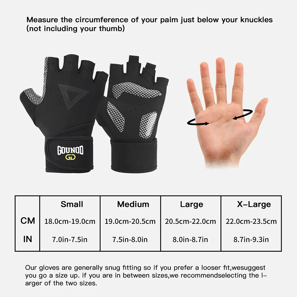 2PC/1pair GOUNOD Fitness Weight Lifting Wrist Band Gloves Bodybuilding Training Sports Exercise Cycling Gloves Shockproof