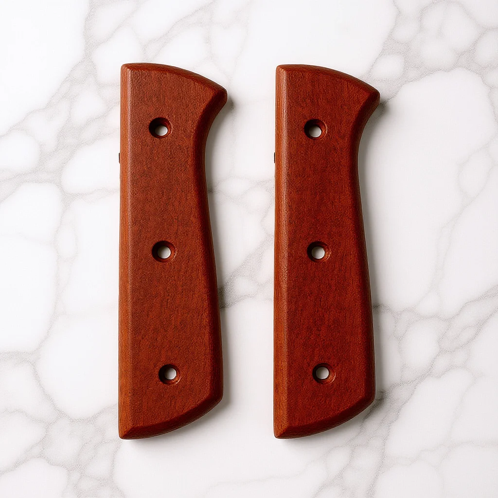 1 Pair Wooden Knife Handle Replacement Non-Slip Grip For Chef Cutter Easy Install Smooth Surface Kitchen Tool Handle Replacement