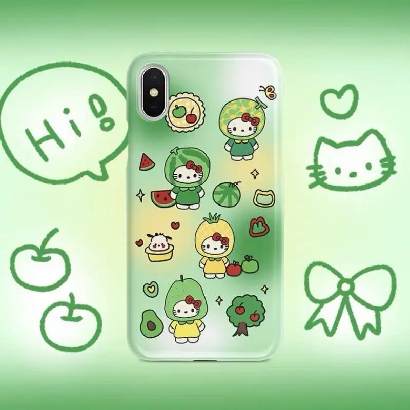 Fashion Sanrio Hello Kitty Phone Case for Iphone 15 14 13 12 11 Pro Max X Xr Xs 8 7 6 6S Plus Se 2020 Soft Silicone Wave Cover