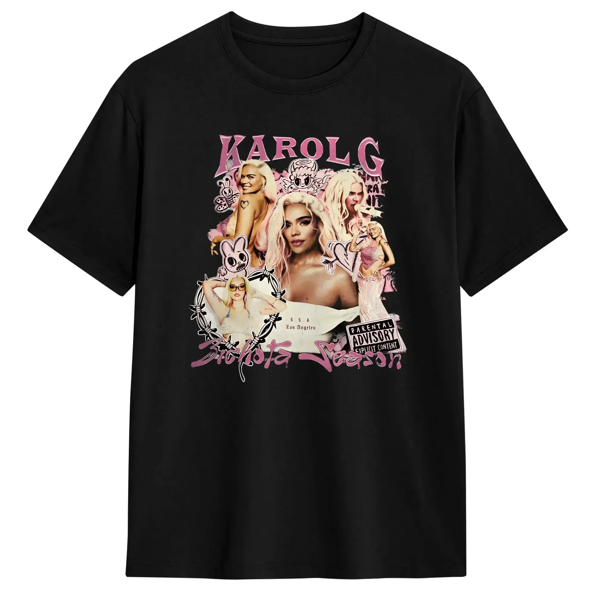 Singer K-Karol-G KG T-Shirt Summer  Harajuku T Shirts Couple Cotton O Neck Plus Size Top Tees Short Sleeve Streetwear Tops