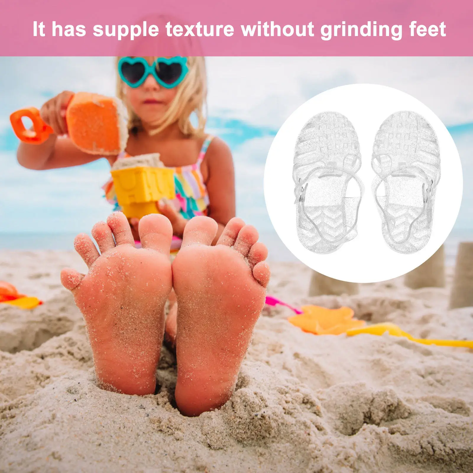 Pvc Children Beach S Soft Safe Kids Shoes Fashion Glitter Daily Wear Party Wedding Lovely Design Premium