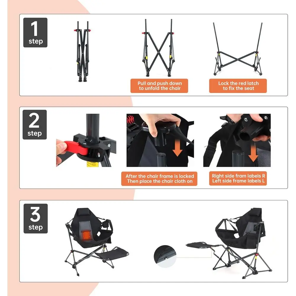 Tragbarer beheizter Hängesessel mit Ständer, Getränkehalter, Seitentasche, Powerbank, ideal für Terrasse, Camping und Hinterhofgebrauch (2 Stück).