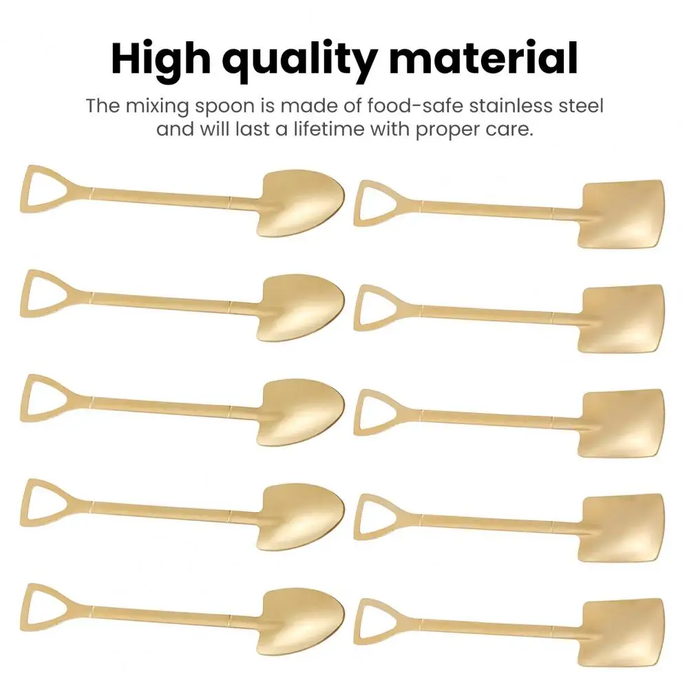 Kitchen Utensil Set Stainless Steel Mixing Spoon 10pcs Stainless Steel Watermelon Spoon Shovel Spoon Set for Dessert Coffee
