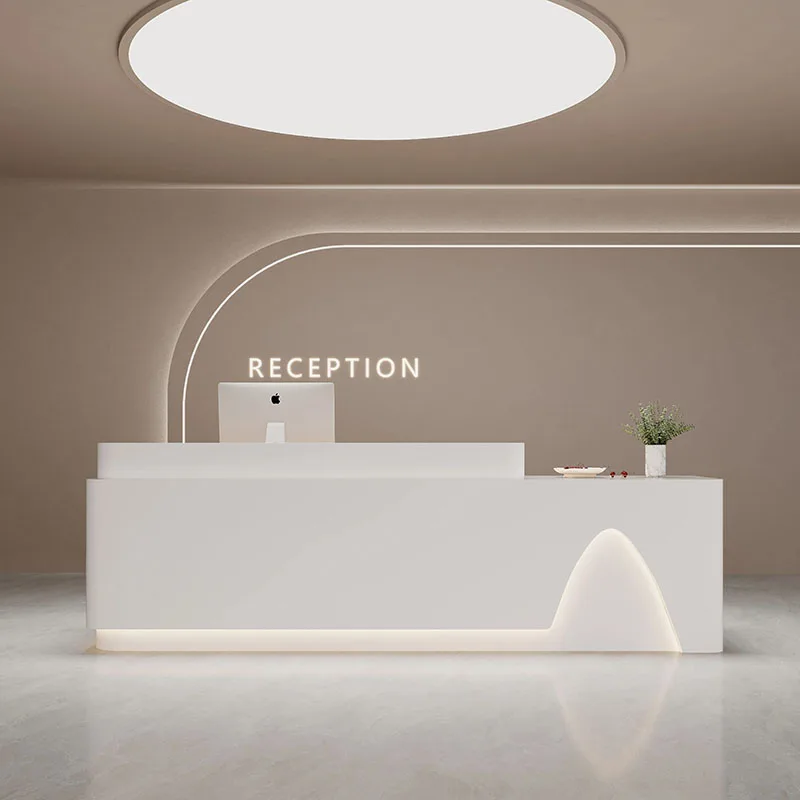 Executive White Reception Desks Commercial Mobile Corner European Reception Desks Shop Mostrador Recepcion Luxury Furniture