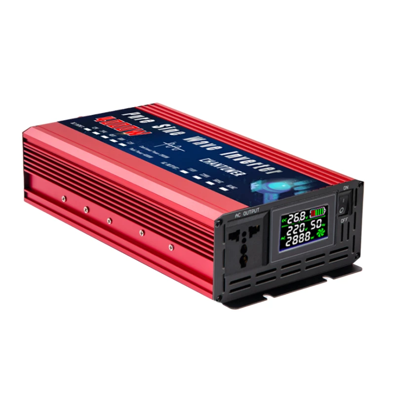 Inverter 12V 220V 2000W 3000W 4000W DC 12v/24v To AC 220v/110v Pure Sine Wave Power Supply Voltage Converter Car Solar Inverter