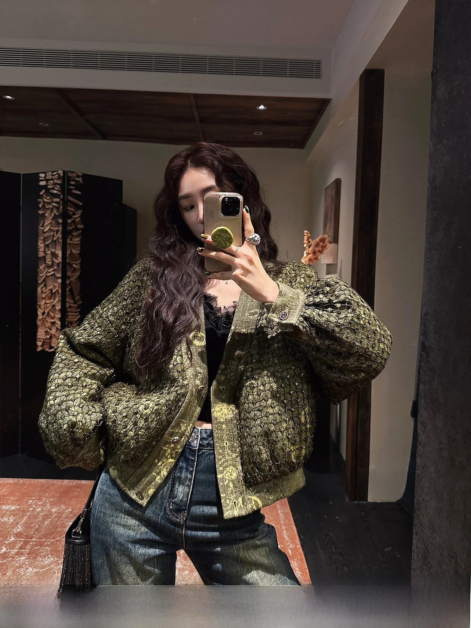 

Sanji Bla Flower New Chinese Sle Embroidered Goose down Jaet Winter Outerwear 90 White Goose Feather Warm Fce Coat