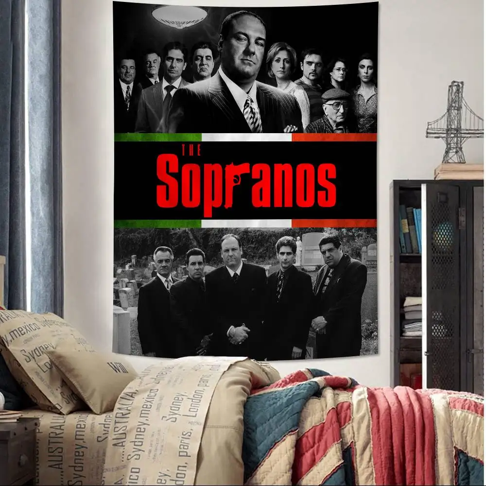 The Sopranos Family Movie Anime Tapestry Hippie Flower Wall Carpets Dorm Decor Wall Hanging Home Decor