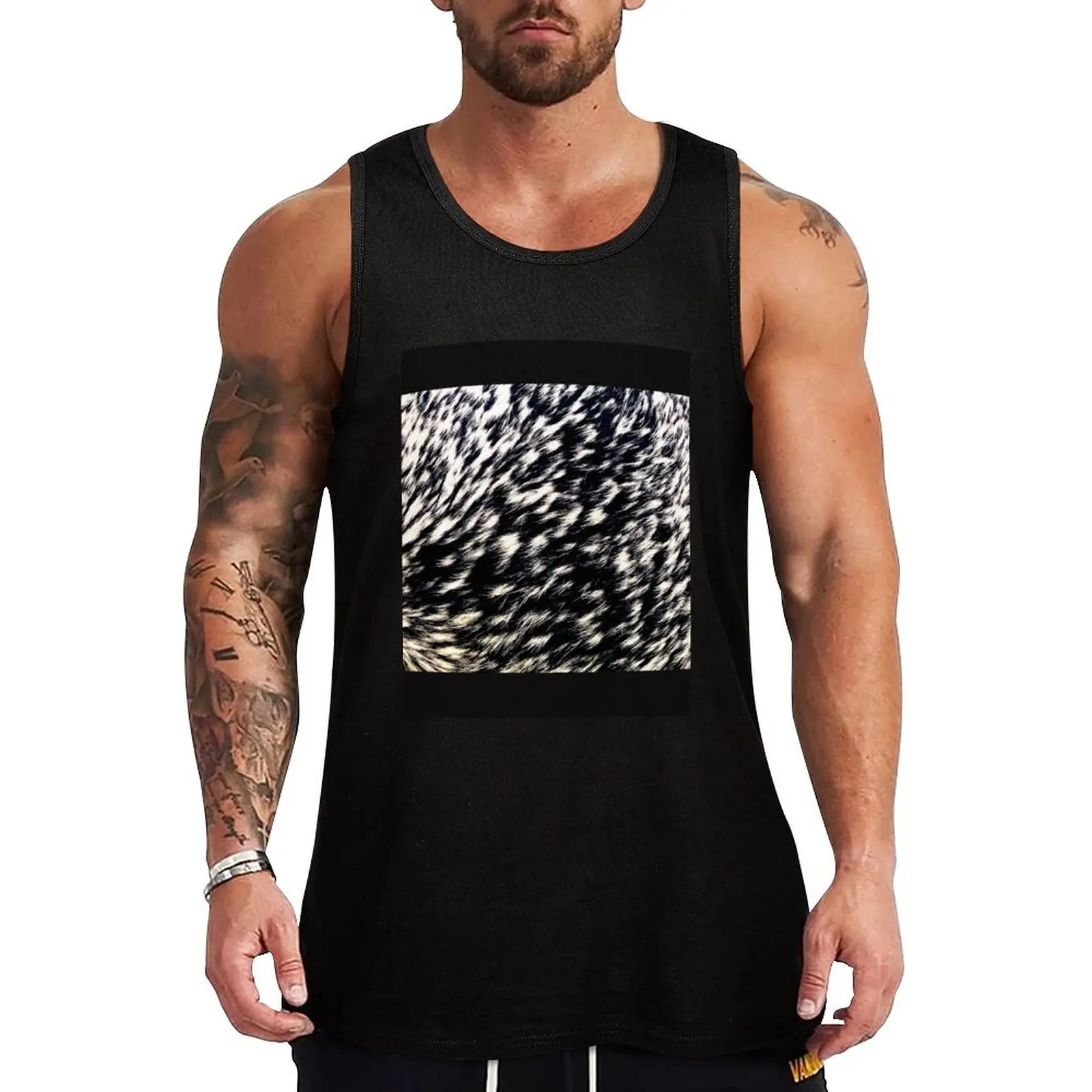 SPECKLE PARK COW HIDE PATTERN Tank Top Basic Everyday Tank Top Regular Fit Soft Undershirt