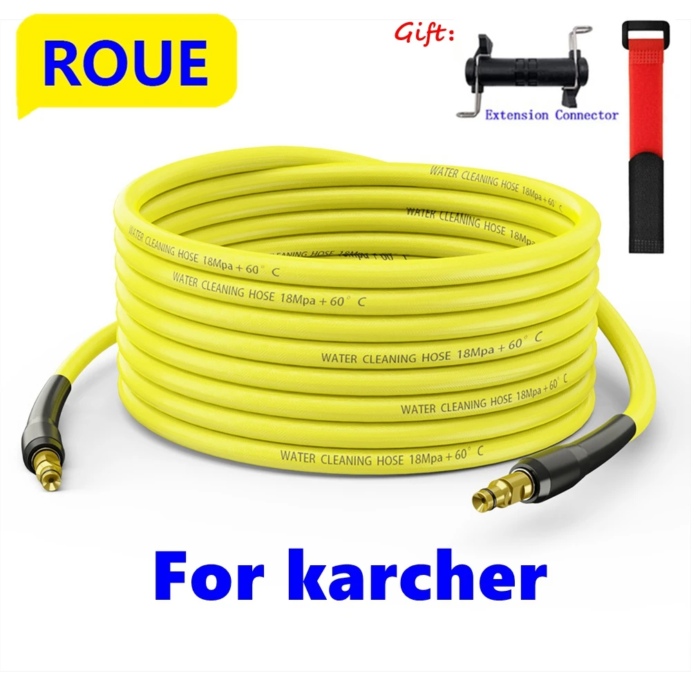 

ROUE for Karcher Hose 6-20m Pressure Washer Hose K-Series for K2 K3K4 K5 K6 K7 Click Plug Quick Connector Car Karcher gun Washer