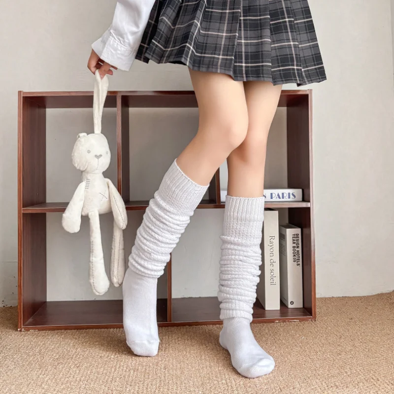 

102502JKLengthened High Tube Bunching Socks College Style Knee-Length Calf Socks over the Knee Stockings Female Japanese Style