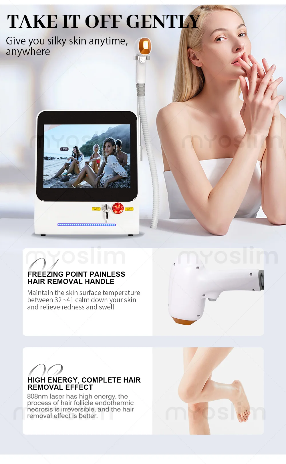 

808nm Alexandrite Professional Soprano Diode Ice Titanium Laser Body Hair Removal Machine 3 Wave Device Permanent CE Woman