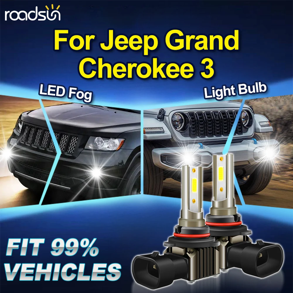 

ROADSUN 2 шт. сверхмощные светодиодные противотуманные фары Canbus для автомобиля, лампы для туманообразования【Для Jeep Grand Cherokee 3 2005-2010】