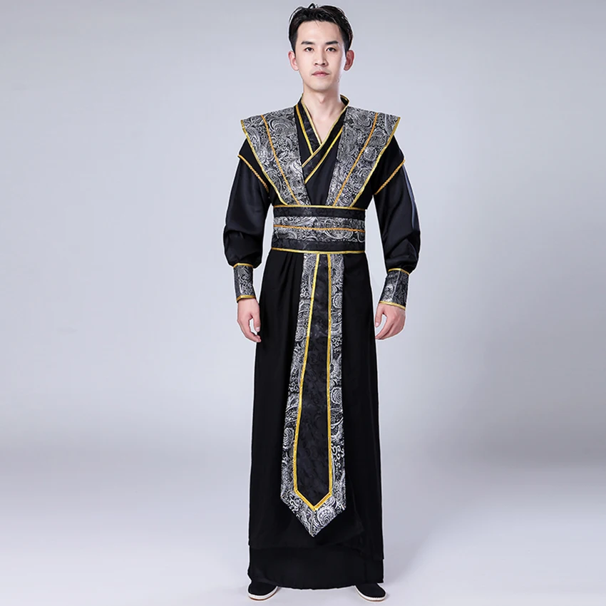 Chinese Traditionele Man Hanfu Jurk Nieuwjaar Oud Podium Volksdanskostuums Han Dynastie Cosplay Gewaden