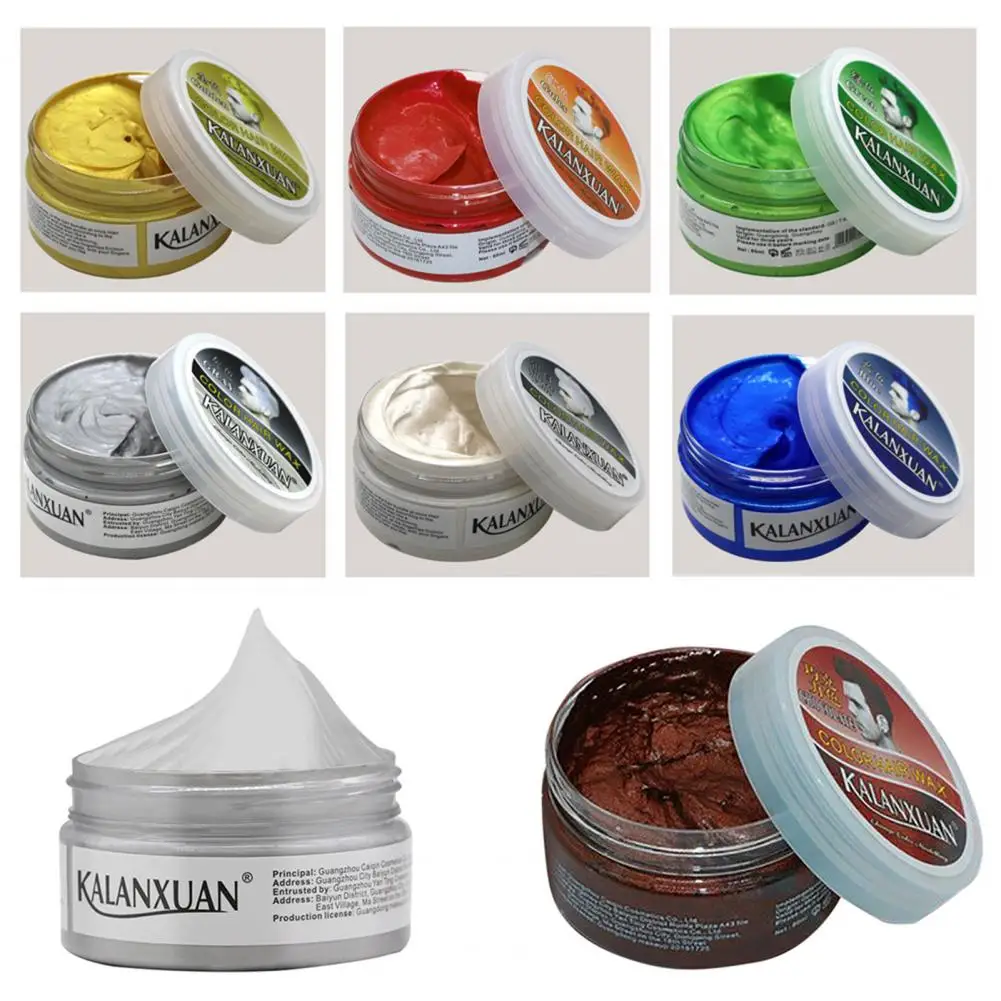 Hair Wax Long Lasting No Discoloration Fashionable Temporary Hair Color Hairstyle Cream For Cosplay