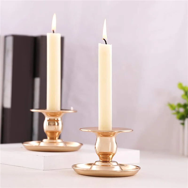 L65A-2Pcs Metal Candle Holders For Christmas Candle Holders For Dining Tables, Wedding Showcases And Fireplaces Home Decor