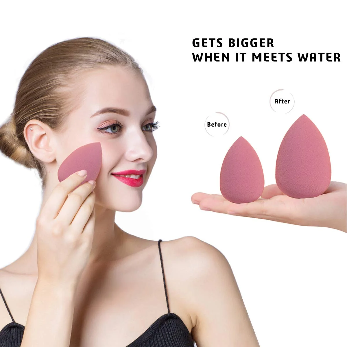 5-Pack Mini Beauty Blender Sponge Set – Travel Size Makeup Sponges for Foundation & Powder, Latex-Free Blending Egg with Storage