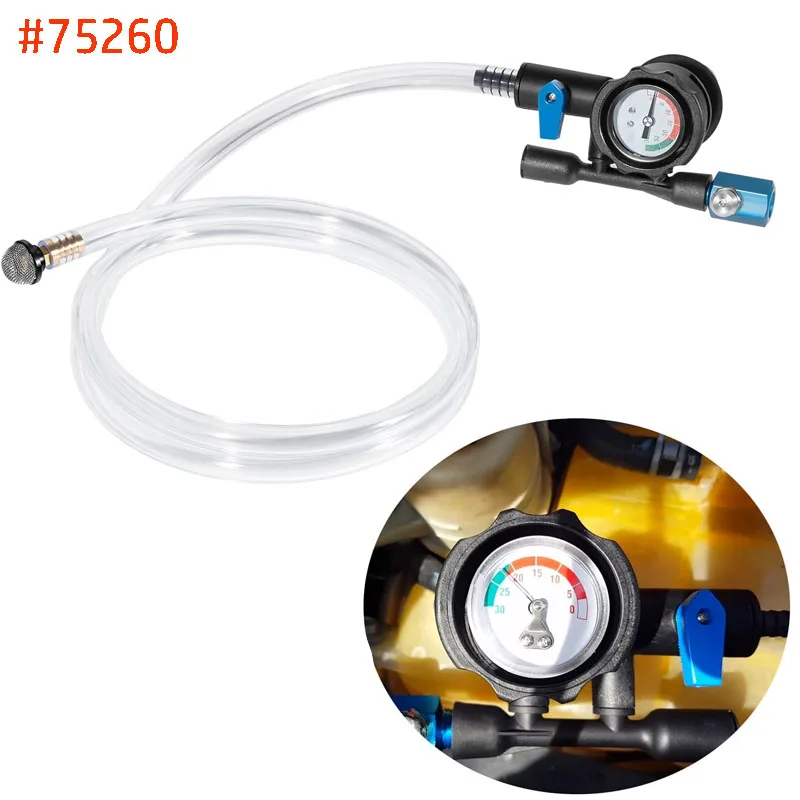 

75260 Vacuum Coolant Fill Kit Coolant System Refiller with Air Lock Preventer Vacuum Leak Tester Fits All Cone Adapter for Car