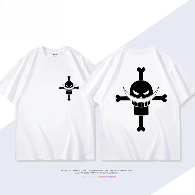 

ONE PIECE Animation Derivatives White Beard Edward·Newgate Printed Short Sleeve T-shirt Men's Women's Fashion Loose Cotton Top