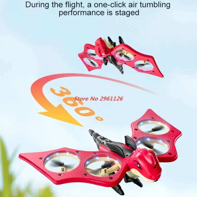 RC Plane Dinosaurs Type Remote Control Aircraft 2.4GHz Gravity Sensing Mini Drone 360° Flip RC Dinosaur Helicopter Boy Gift Toys