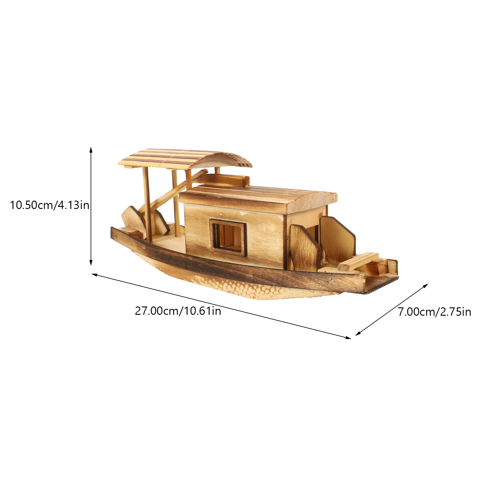 Boat Model Wooden Decor Craft Ornaments Fishing Toy Kids Projects Crafts for Adults Kit Canoe