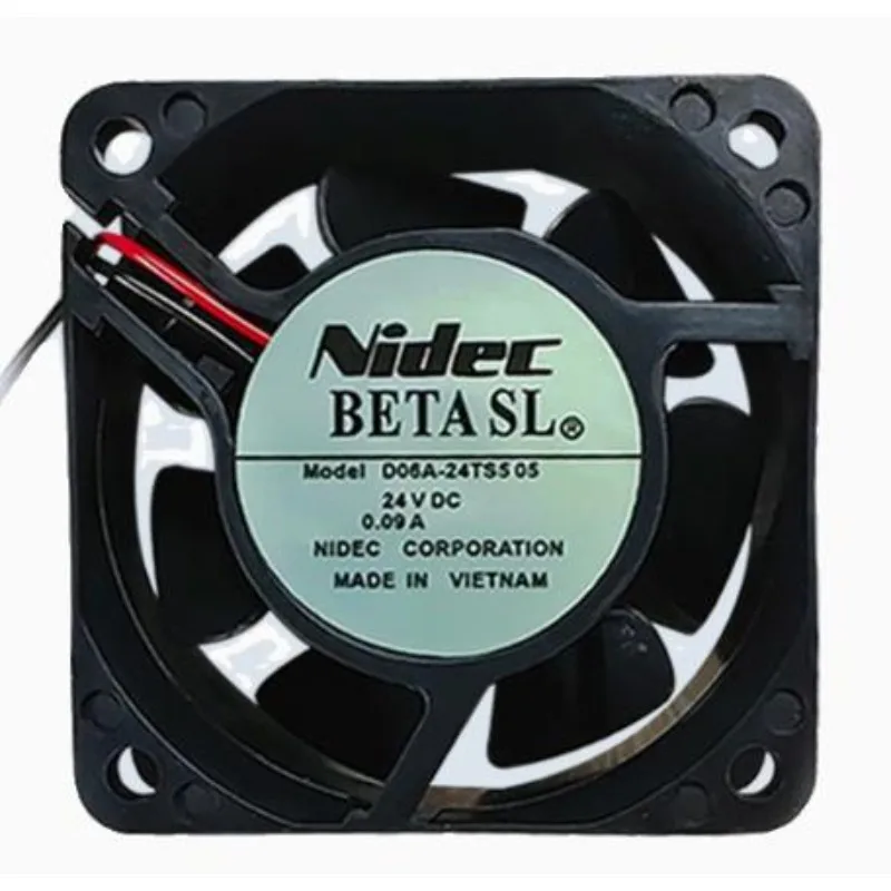 

New Cooler Fan for NIDEC D06A-24TS5 05 24V 0.09A 6025 6cm Inverter Equipment Cooling Fan 60*60*25MM