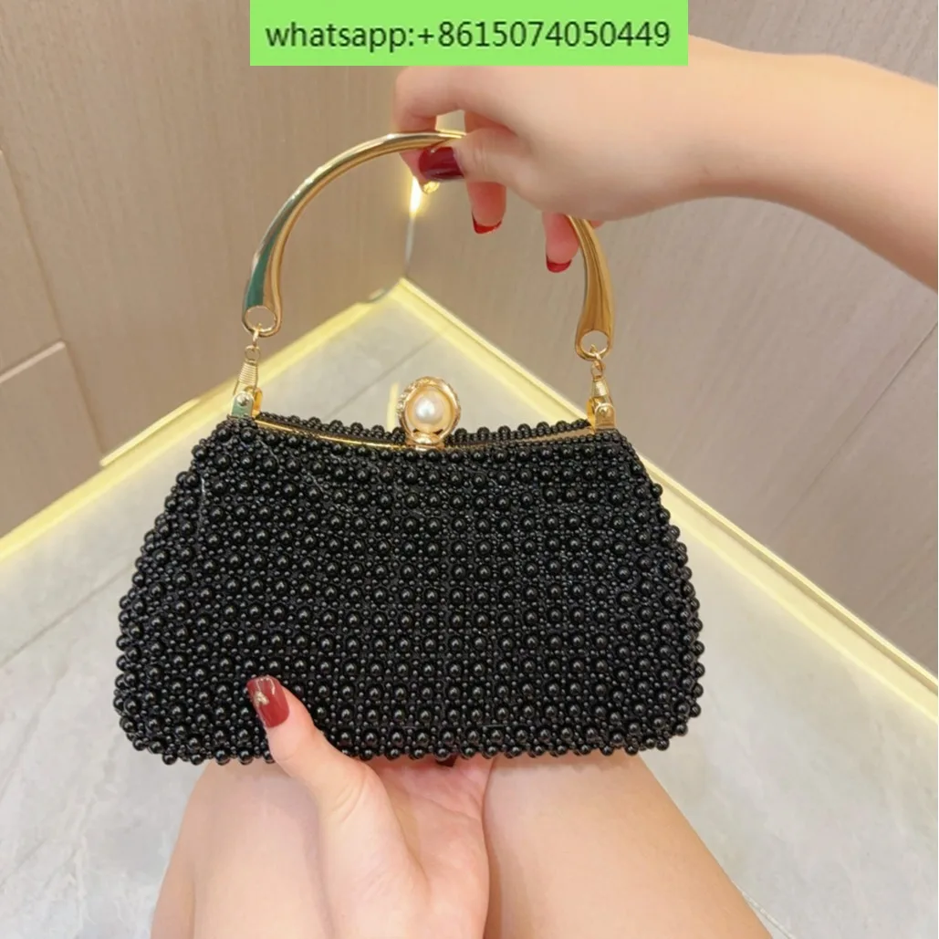 Black Pearl handbag, women's bag, party dress, banquet bag, evening bag, diagonal dinner bag