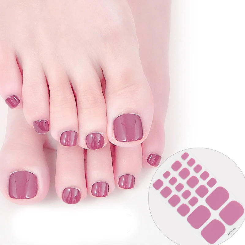 

22 Tips Toenail Stickers Full Wraps Solid Colours Nail Polish Stickers Waterproof Adhesive Toenail Decals Nail Art Accessories