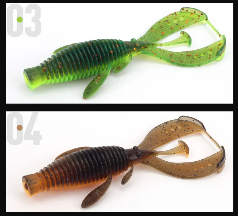 KINGDOM Soft Lure 63mm 76mm Floating Shrimp Bait TPE Lure Realistic Shrimp Worm Soft Bait for Bass Trout Saltwater Fishing