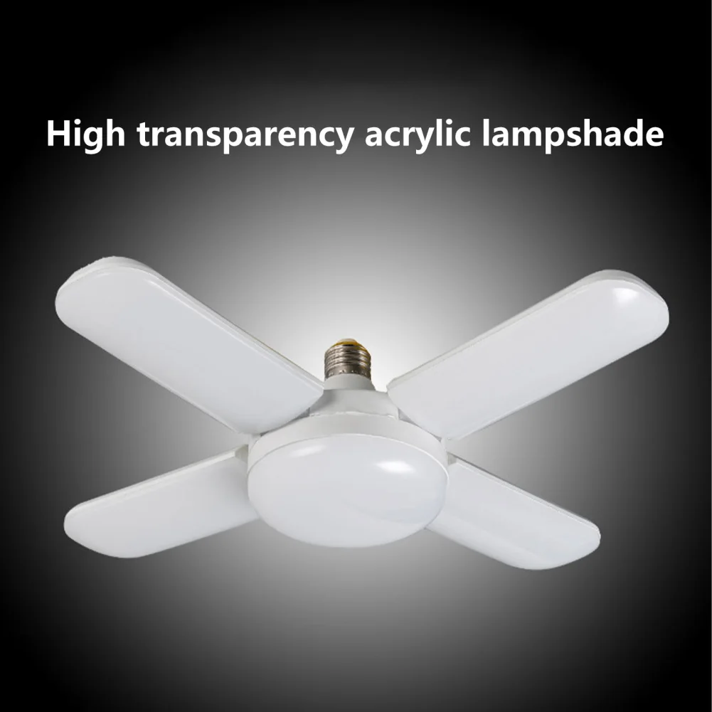 Folding LED Bulb E27 Ceiling Fan Lamp With 3600 Lumen 135 LED Lights 360 ° Lighting Foldable Fan Blade Lamp Bulb For Garage