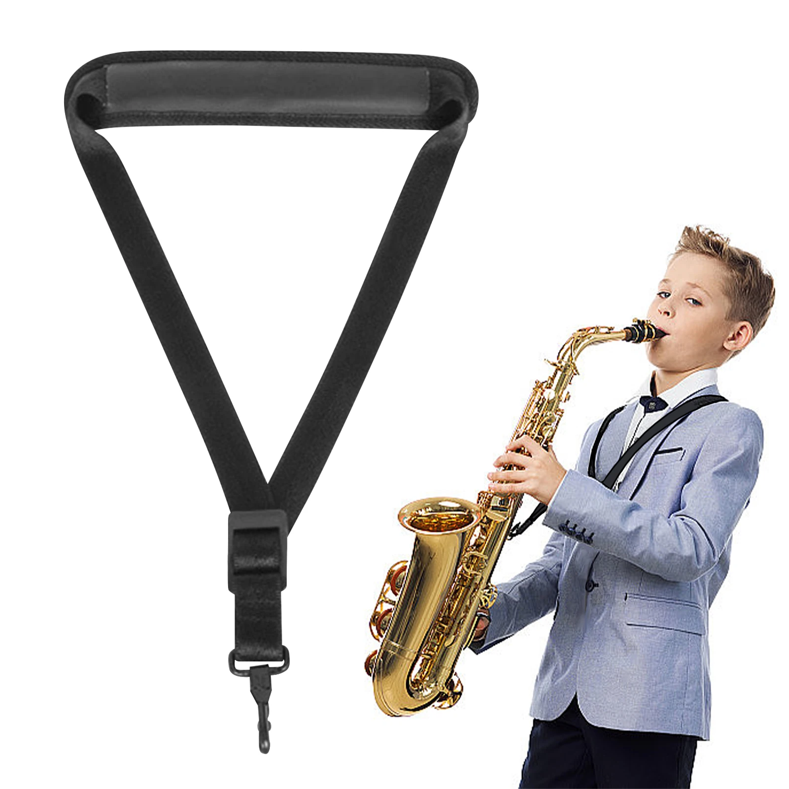 1pc Soft Musical Non Slip Neck Belt Instrument Parts Universal Saxophone Strap