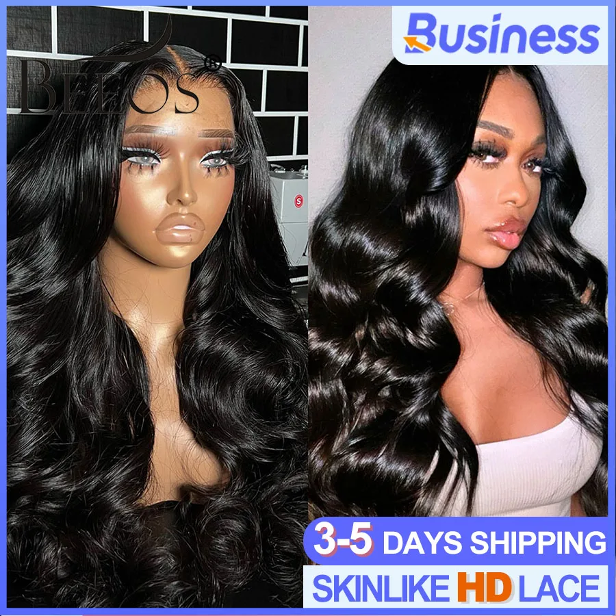 

250% Jet Black Glueless 7x7/6X6 HD Lace Closure Wig Human Hair Body Wave Preplucked Ready To Wear 5x5 HD Transparent Lace Wigs