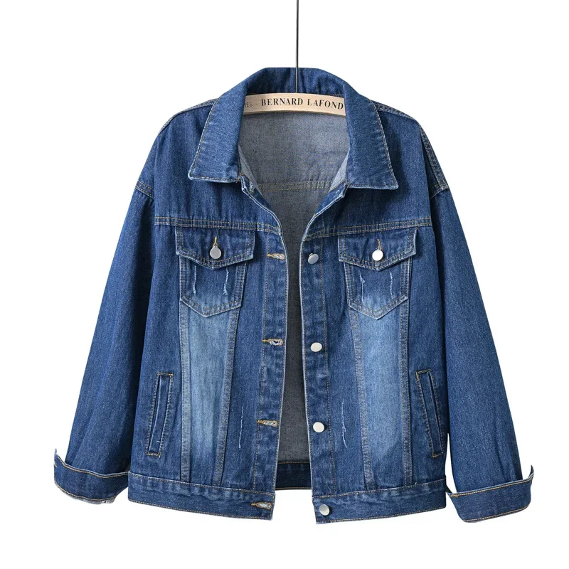 2023 Spring autumn New Denim Jacket Women Casual Tops Short Coat Female color Jean Jackets Cotton Loose Outerwear Woman Tops