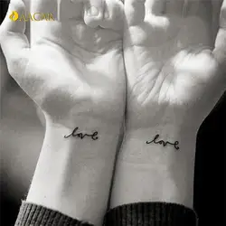 Design Water Transfer Temporary Tatto Sticker Women Sexy Wrist Tattoo Waterproof Fake Tattoo Harajuku Letter Love Pattern